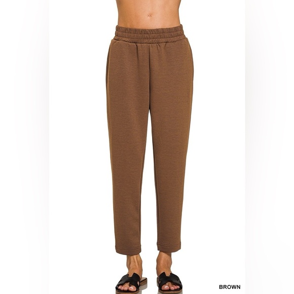 A Classy Chic Boutique Pants - Zenana Scuba Capri Sweatpants with Pocket